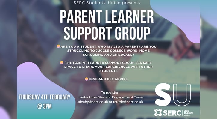 Parent Learner Support Group Graphic- Thursday 4th February at 3pm 